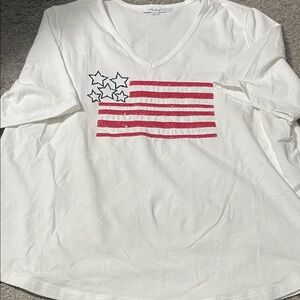 Chico’s Bedazzled American Flag Shirt